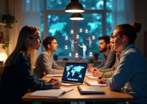 Взрослые студенты обучаются онлайн на платформе GeekBrains из домашнего офиса